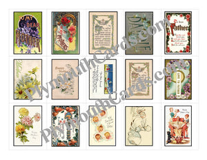 Mother Father Baby mini cards sheet - Digital file