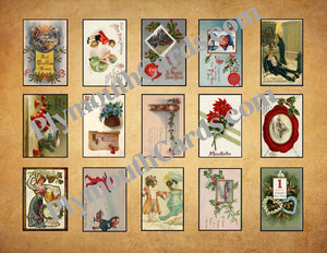 New Year's mini cards sheet - Digital file