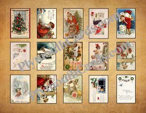 Christmas mini cards sheet - Digital file