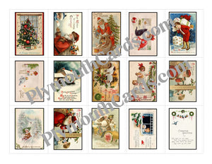 Christmas mini cards sheet - Digital file