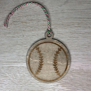 baseball wooden ornament