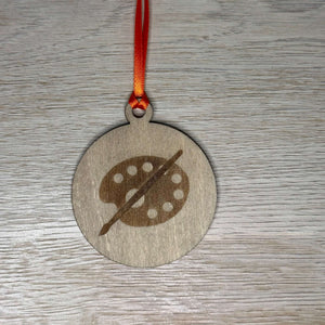 Paint Palette and Brush Ornament