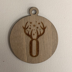 Antlers Monogram Wooden Ornaments