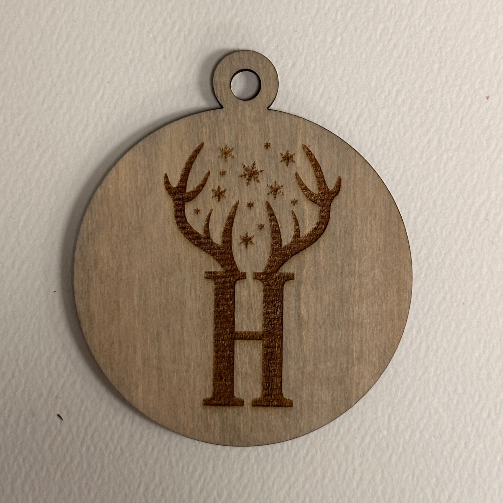 Antlers Monogram Wooden Ornaments