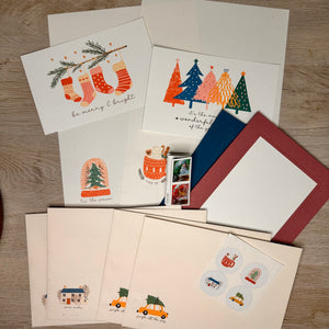 Boho Holiday stationery kit