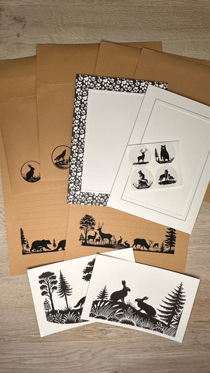 Woodland stationery kit
