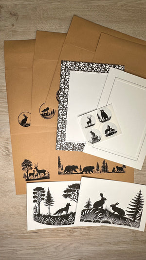 Woodland stationery kit