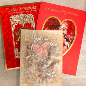 Large Valentine cards - used