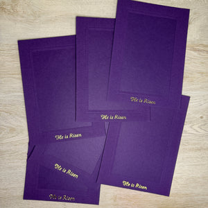 Plum "He is Risen" cards - FRONT ONLY