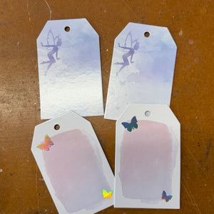 Butterfly chipboard tags - set of 4