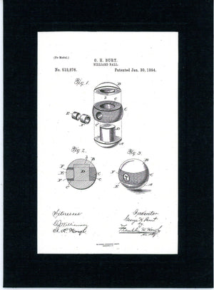 Pool Billiard patent cards