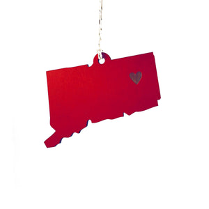 State Heart Wooden Ornaments