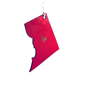 State Heart Wooden Ornaments