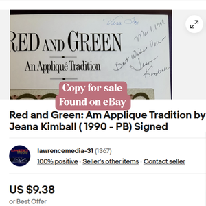 Red & Green, An Applique Tradition B114 (signed by author)