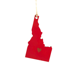 State Heart Wooden Ornaments