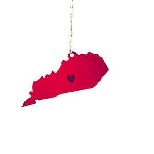 State Heart Wooden Ornaments