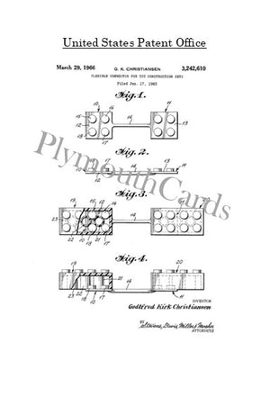 Lego patent postcards