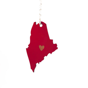 State Heart Wooden Ornaments