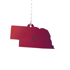 State Heart Wooden Ornaments