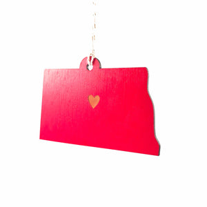 State Heart Wooden Ornaments