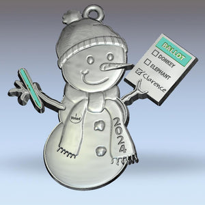 Clarence for President 2024 snowman ornament