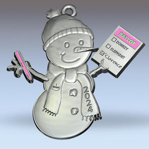 Clarence for President 2024 snowman ornament