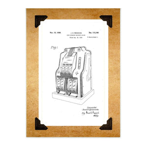 Slot machine 1938 patent card-Greeting Card-Plymouth Cards