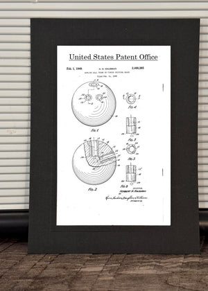 Ten-pin bowling ball patent card