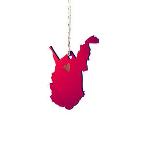 State Heart Wooden Ornaments