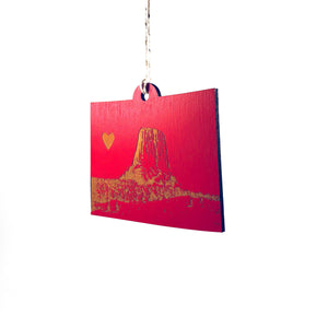 State Heart Wooden Ornaments