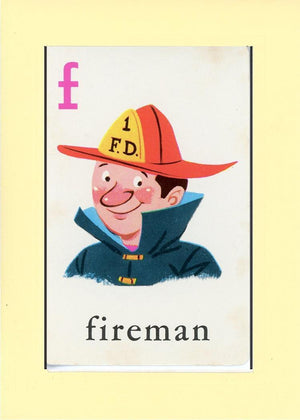 F is for Fireman-Alphabet Soup-Plymouth Cards