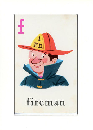 F is for Fireman-Alphabet Soup-Plymouth Cards