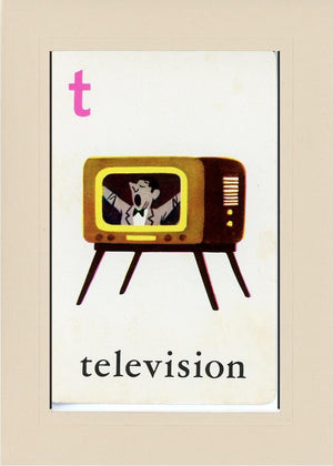 T is for Television-Alphabet Soup-Plymouth Cards