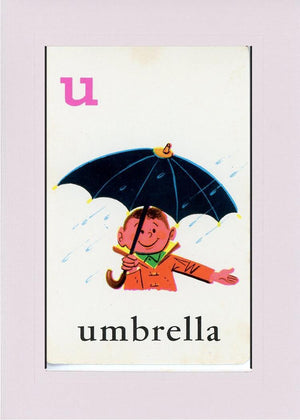 U is for Umbrella-Alphabet Soup-Plymouth Cards