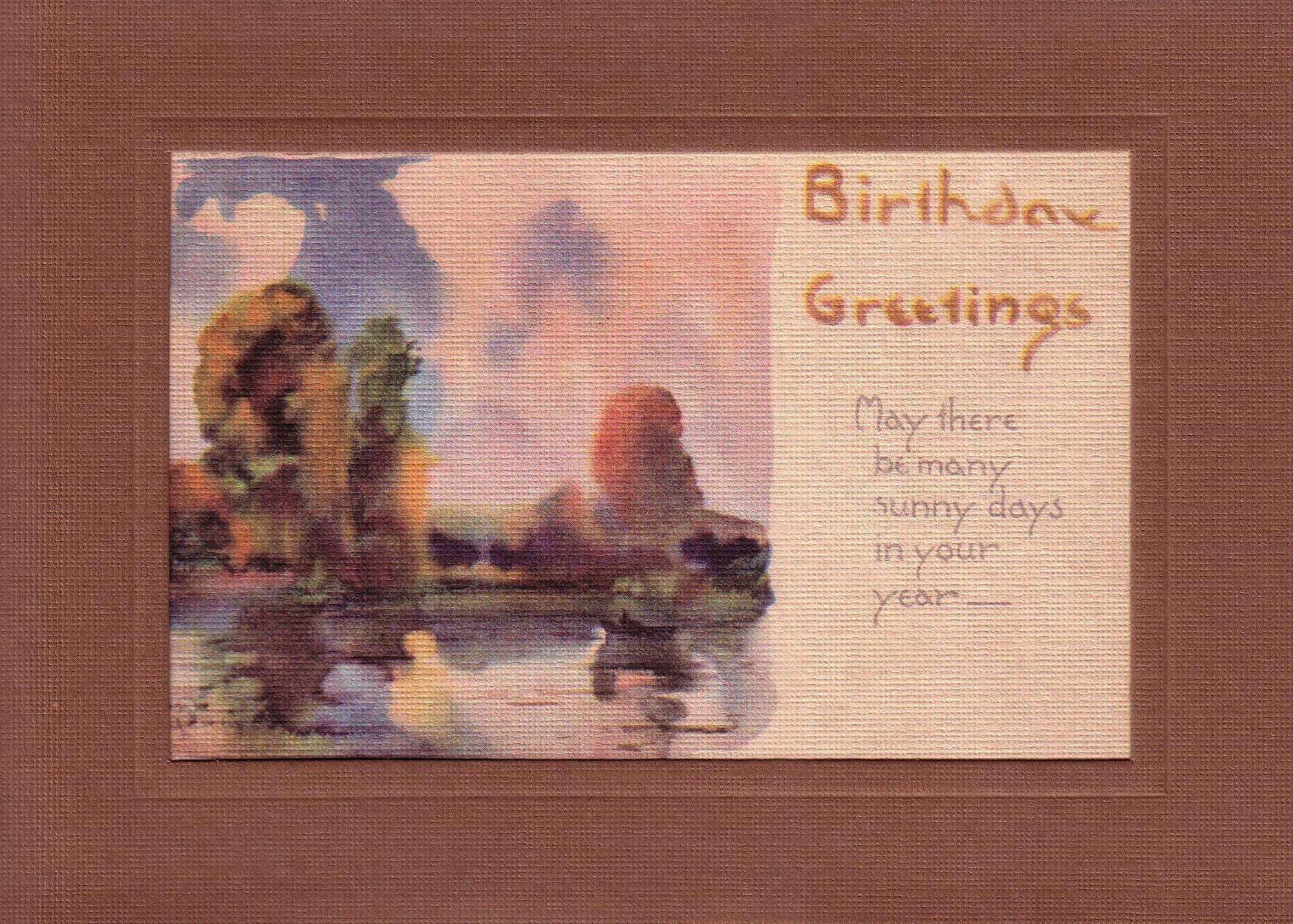 Birthday Greetings Watercolor-Greetings from the Past-Plymouth Cards