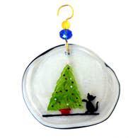 Cat with Christmas tree-Plymouth Cards