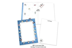 Snowmen Fun - pre-printed message-Photo note cards-Plymouth Cards