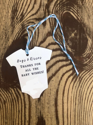 Baby Onesie - "Hug & Kisses Thanks For All The Baby Wishes"-Gift Tags-Plymouth Cards