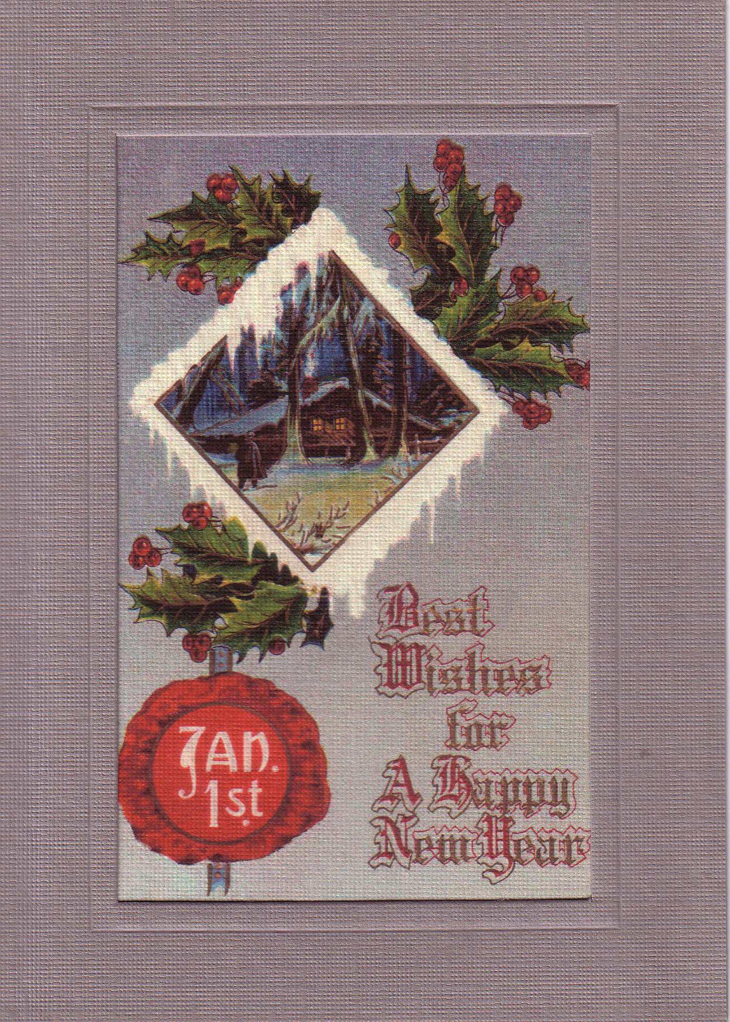 Best Wishes New Year-Greetings from the Past-Plymouth Cards