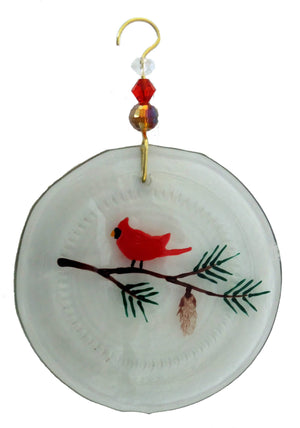 Cardinal with pinecone-Plymouth Cards