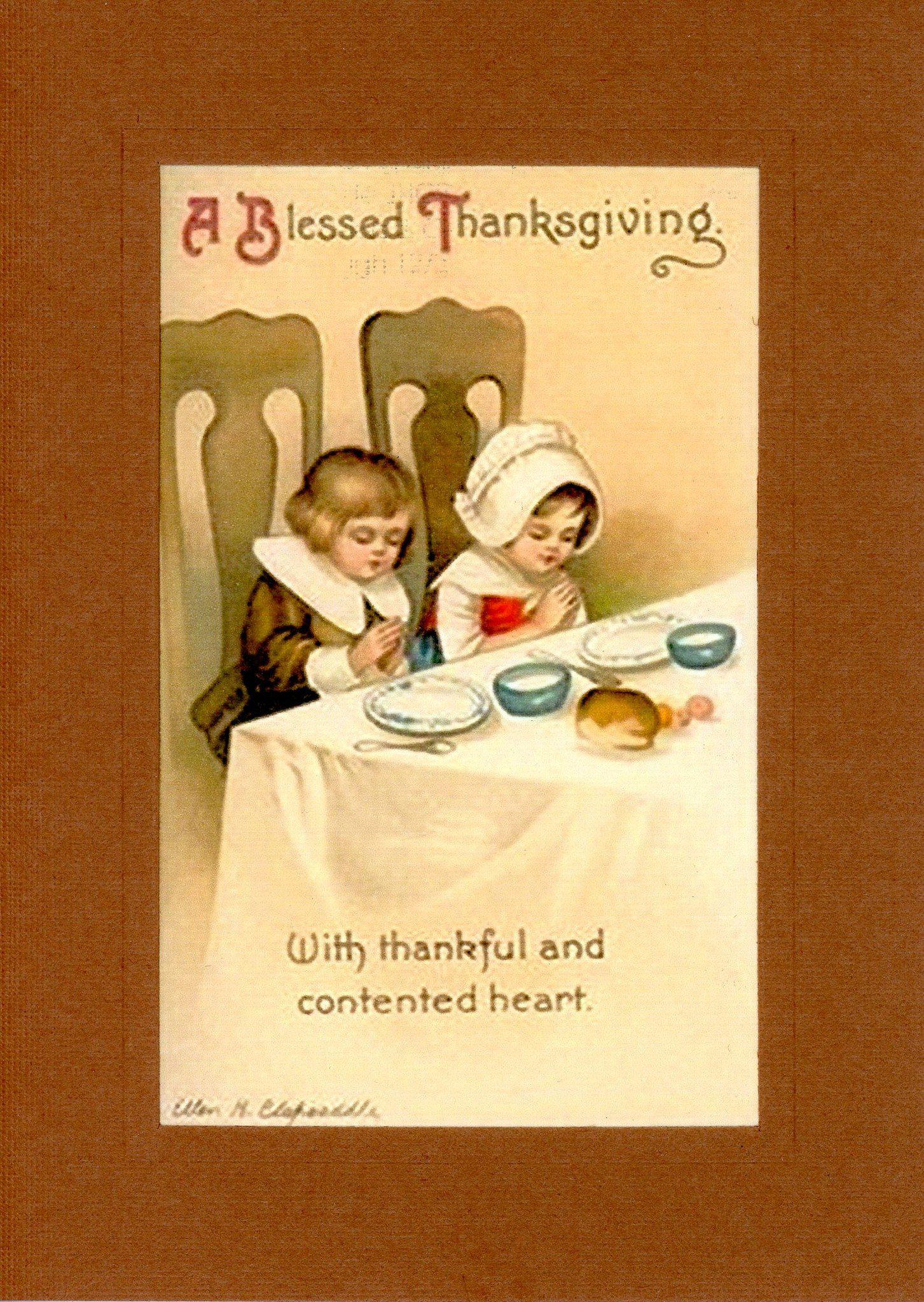A Blessed Thanksgiving-Greetings from the Past-Plymouth Cards