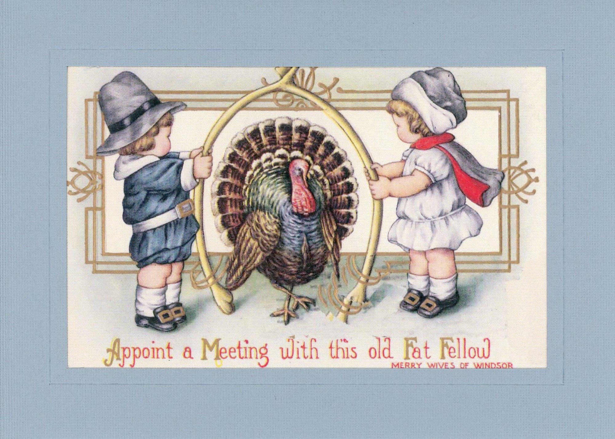 Thanksgiving Wishbone-Greetings from the Past-Plymouth Cards
