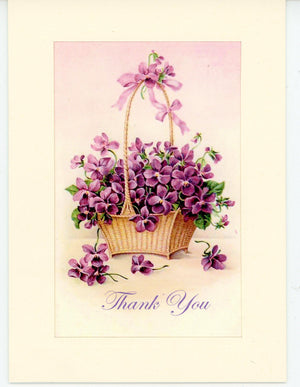 Thank You - Flower basket-Greetings from the Past-Plymouth Cards