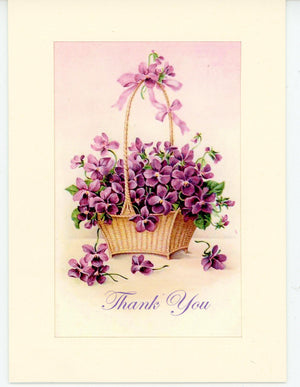 Thank You - Flower basket-Greetings from the Past-Plymouth Cards