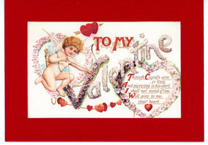 To My Valentine Cupid Pink-Greetings from the Past-Plymouth Cards
