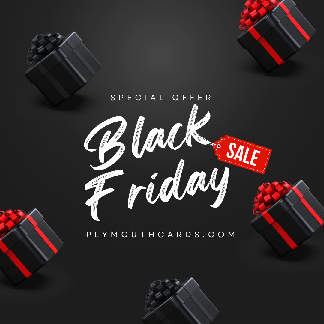 Black Friday sale items up close-Plymouth Cards