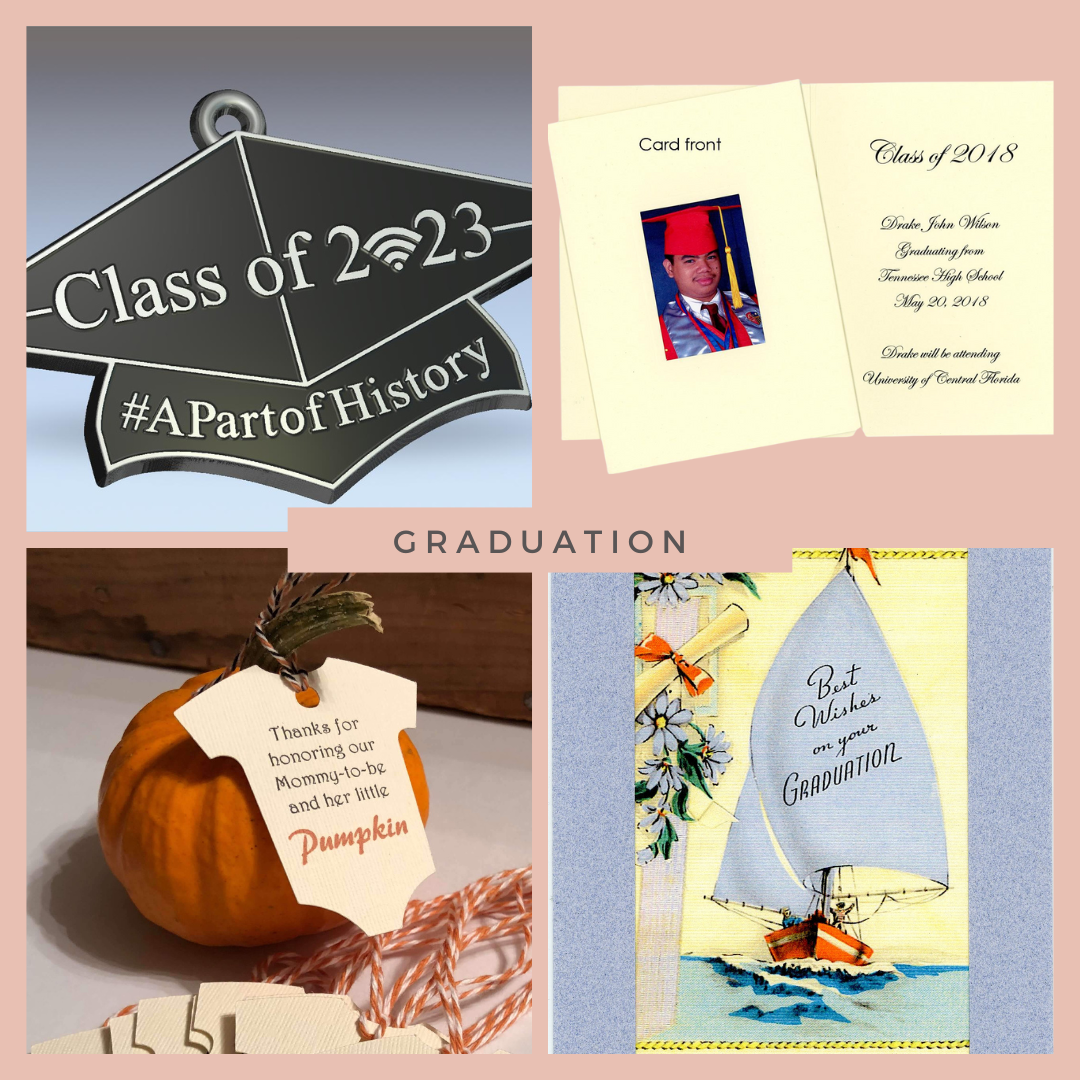 Graduation Insert Note Cards & Keepsake Ornaments
