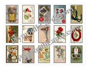 New Year's mini cards sheet - Digital file