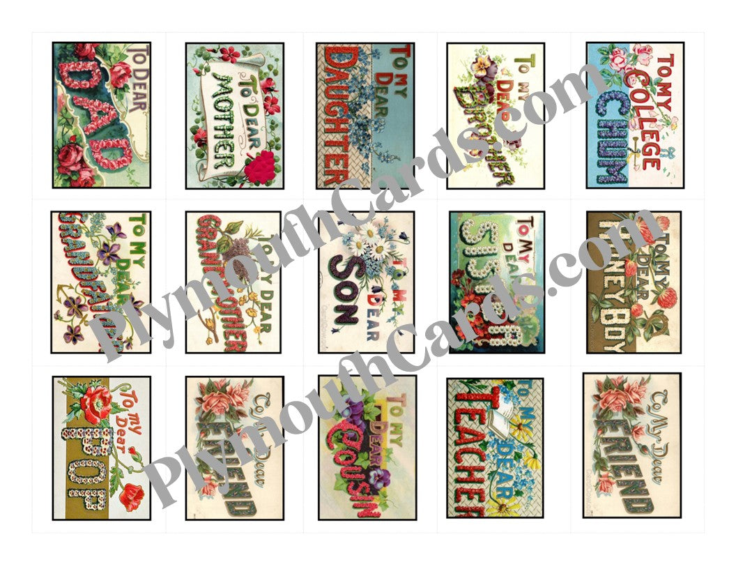 To My mini cards sheet - Digital file
