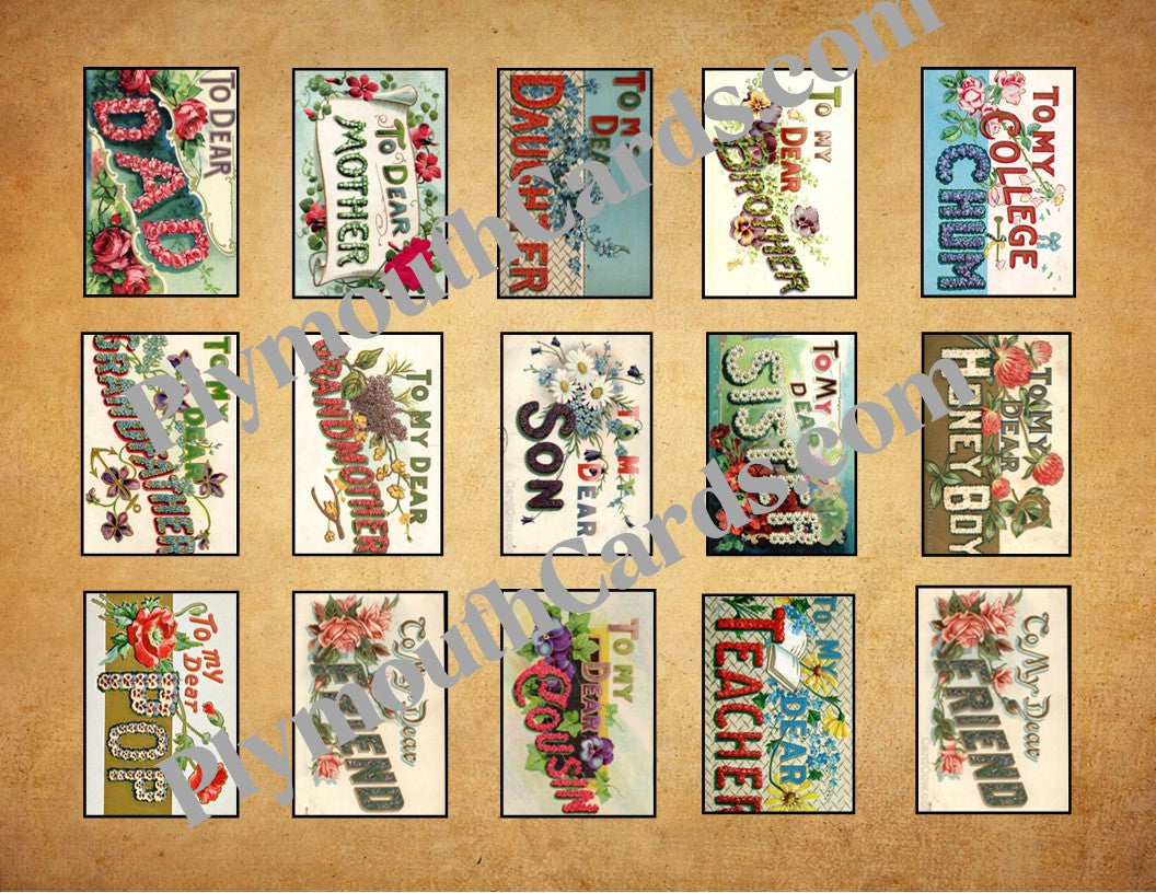 To My mini cards sheet - Digital file